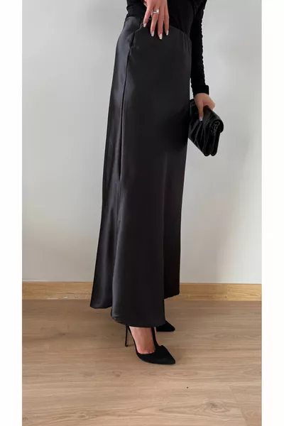 المرأة الساتان تنورة ماكسي بوي