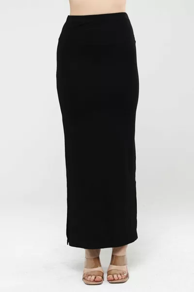 المرأة السوداء مزدوجة شق تنورة قلم رصاص طويلة