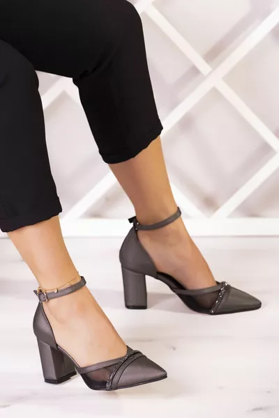 مولي أنثراسايت شبكة حجر الساتان كعب سميك 7 سم.