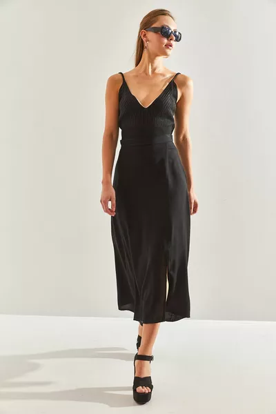 تنورة نسائية فسكوزي مشقوقة 