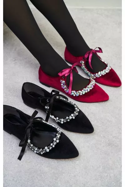 Bebillo Ballerines en daim Bourgogne
