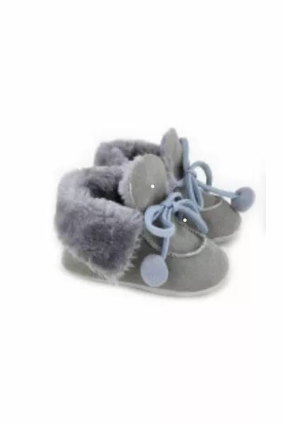 Grey Elegance Newborn Nubuck Детские пинетки