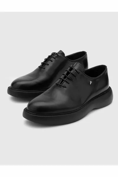 Camillo Genuine Leather Men's Black Oxford Shoes