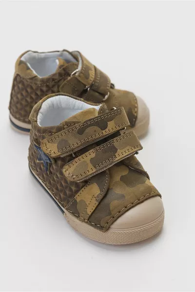 Jongens zand echt lederen First Step Casual schoenen