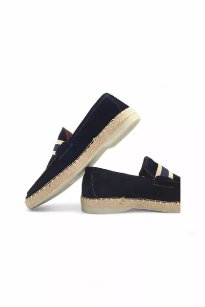 Досуг Темно-синий Натуральная Кожа Мужская Обувь Эспадрилья
