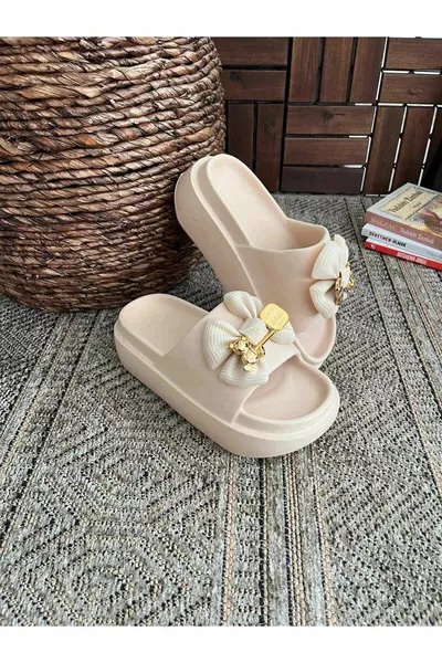 Yüksek Kalın Tabanlı Yeezy Slide Terlik Bahçe Plaj Havuz Deniz Yazlık Günlük Terlik