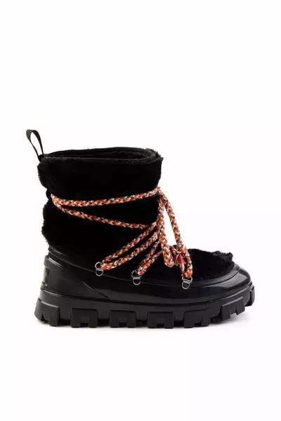 Дамски ботуши за сняг с черна кожа 