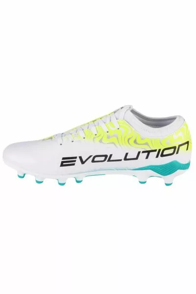 Evolution  fg Белые и бирюзовые мужские футбольные бутсы