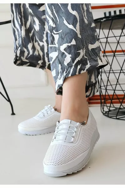 Hooset Ballerine in pelle bianca