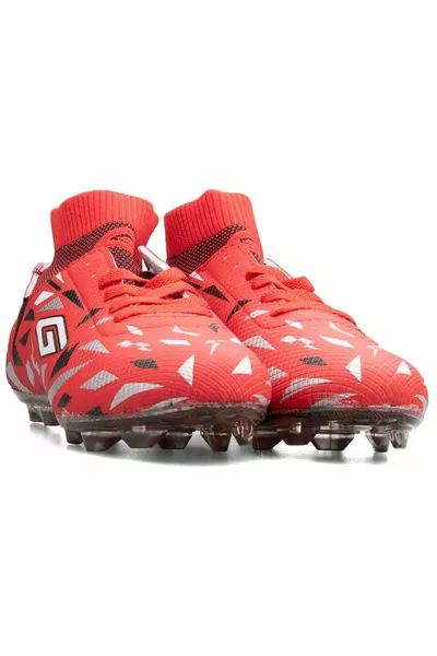  أحذية كرة القدم للأولاد الأحمر والأسود مع الجوارب