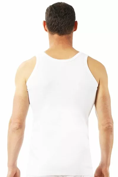 Men's White 6 Pack Cotton Tank Top