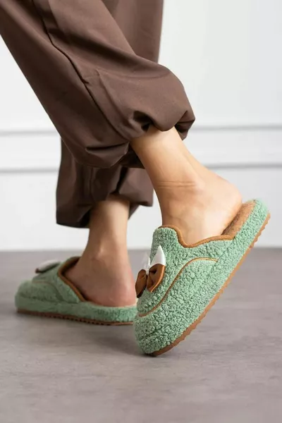 Fiyon نسائي مفصل أنيق مغلق الجبهة لا يصدر ضوضاء نعال البيت الوحيد حزمة النعال المهر