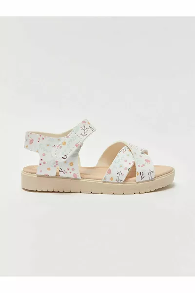 LCW STEPS الفيلكرو المطبوع الفتيات الصنادل