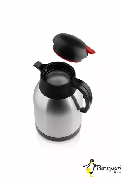 a Стальной термос двухъярусный 2 л серый