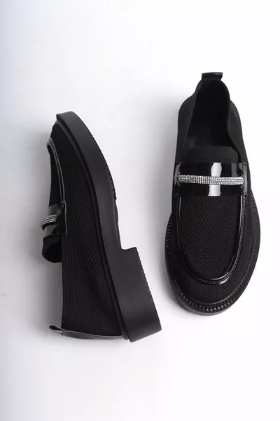 المرأة تصميم خاص مرنة تريكو أحذية المتسكع الحجر وبراءات الاختراع والجلود مفصلة المتسكعون