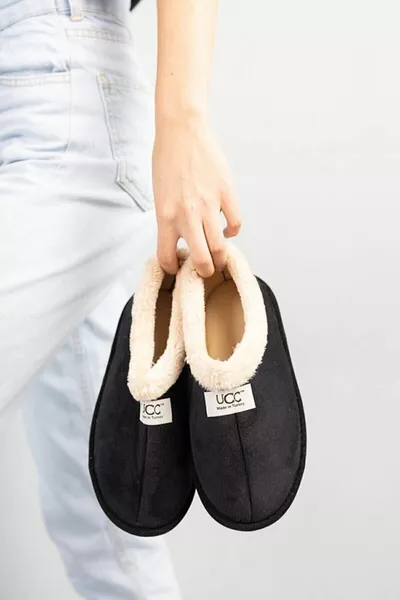 للجنسين باندوف أحذية منزلية نعل ناعم أسود