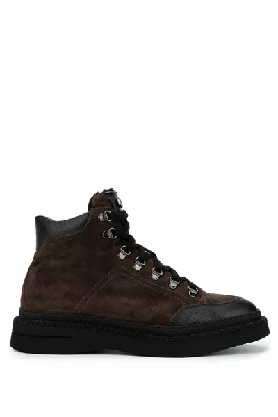 Echt lederen donkerbruine casual laarzen voor heren