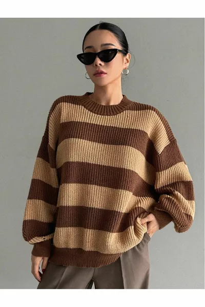 المرأة مخطط كبير الحجم متماسكة سترة