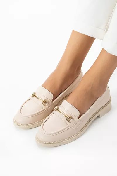 Scarpe mocassino casual da donna con fibbie piatte sottili