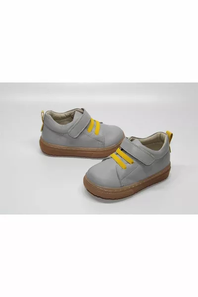 VERA PELLE COMPLETAMENTE ORTOPEDICA IN GOMMA SUOLA ANTISCIVOLO SCARPE DA RAGAZZO CON VELCRO-ELASTICO PRIMO PASSO