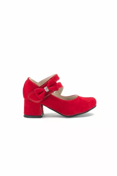 İremsu  الشريط الجانبي أحذية الأطفال ذات الكعب العالي للفتيات أحمر