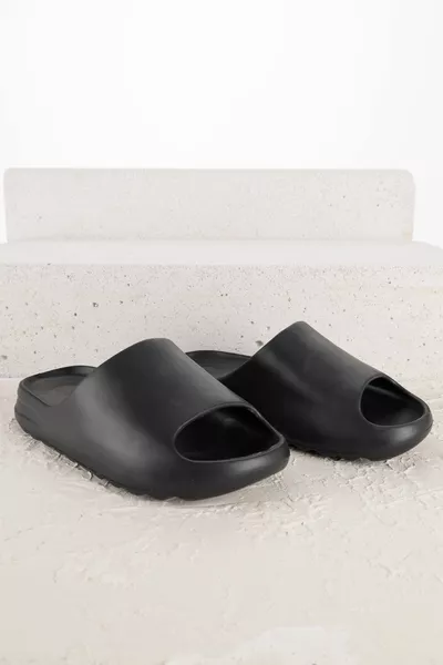 Нов сезон Vichenza Eva Sole Casual Step унисекс мъжки/дамски ежедневни чехли - черен цвят