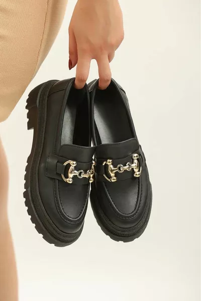 SCARPE LEOFER DA DONNA NERE ( GLORY ) CON FIBBIA