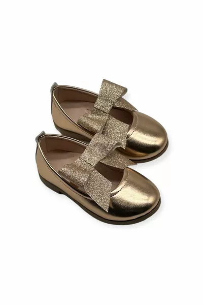 Златни Момичешки Балетни Равни Вечерни Рокли