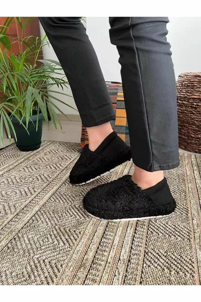 ظهر مرن مريح Penduf المرأة أحذية المنزل أحذية البيت دافئ مجعد