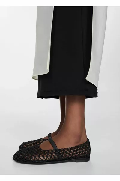 Ballerinas aus Mesh mit Streifen