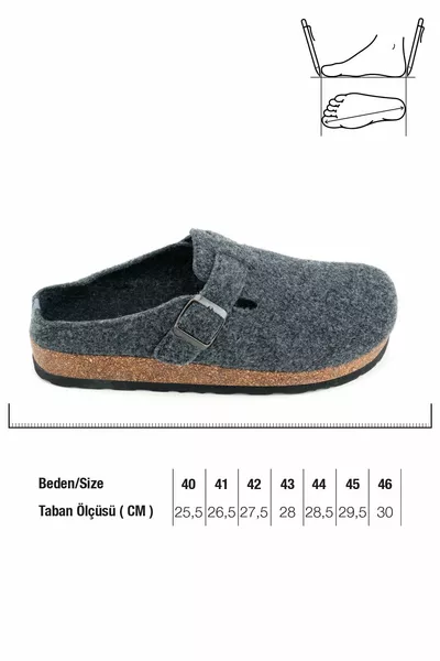 Uomo Inverno Feltro Sughero Suola Fibbia Singola Regolabile Suola Confortevole Casa Pantofole Giardino