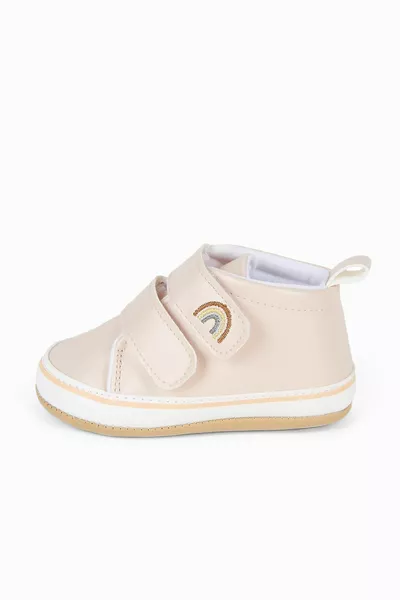 Powder Rainbow Embroidered Velcro Baby Girl 