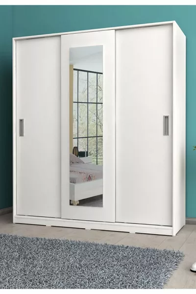 Sline 3-Door Wardrobe with Mirror and Sliding Doors
