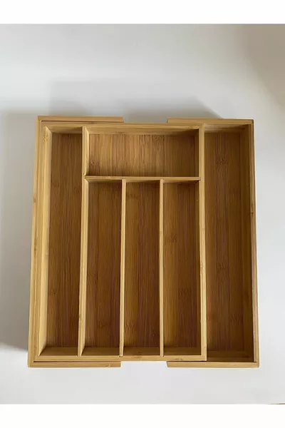 Бамбукова регулируема поставка за лъжици за чекмедже с 5-7 отделения