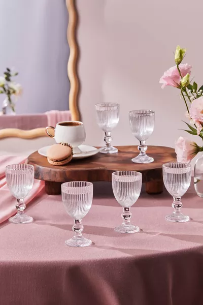 Rocco Set of 6 Platinum Coffee Side Glasses ml