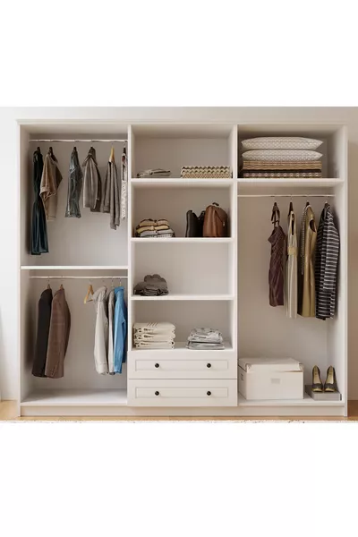 Guardaroba Izel Country a 6 Ante con 2 Cassetti