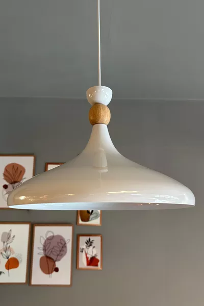 Бяла вътрешна бяла дървена шапка единична полилей стойка за хол кухня кафе бутикова лампа осветление полилеи