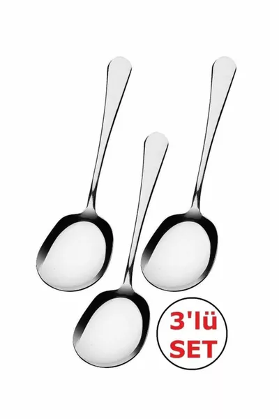 3 Cucchiai da Servizio in Acciaio Inossidabile Cm - Cucchiaio da Servizio in Acciaio Inossidabile