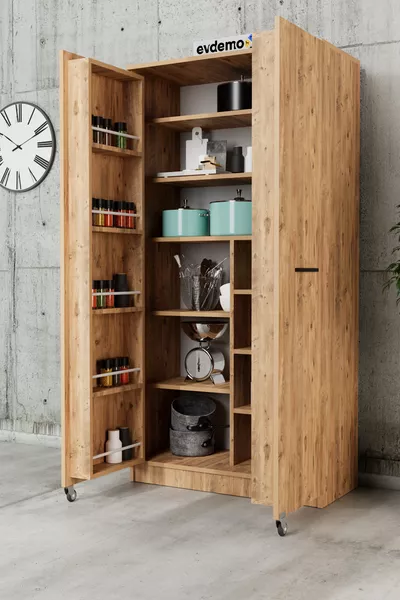 Кухненски шкаф с две врати за съхранение на храна Атлантик бор