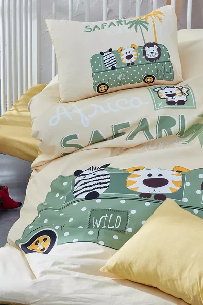Safari Digital Printed 3D Cotton Baby Bedding Set