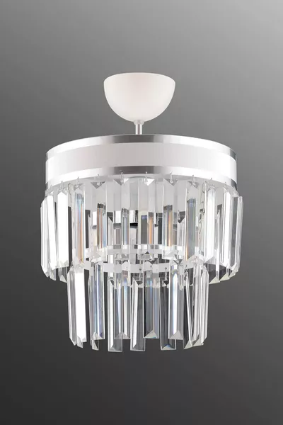 Несйл Текли Бяла Двуетажна Кристална Модерна Полилей