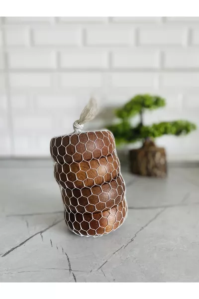 Дървена 4-частна кръгла купичка за ядки от естествен бук за сервиране