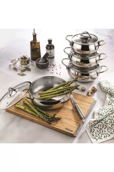 Cookhaus Steel Cookware Set 8 Pieces - Inox
