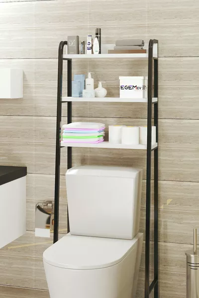 Mensola per WC dietro il water, scaffale sopra il water e organizzatore, porta asciugamani, organizzatore da bagno