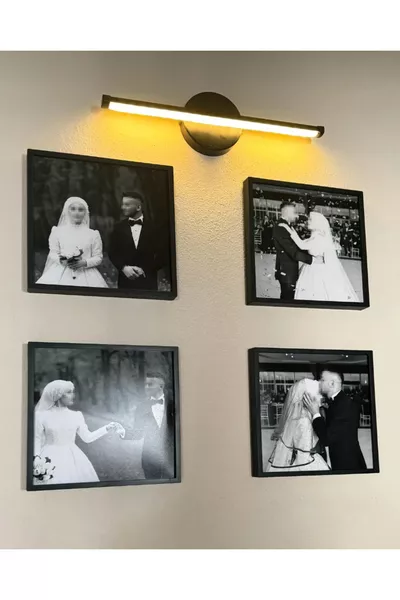 Zelfklevende cm daglicht LED-batterij wandlamp voor badkamer, schilderij, spiegel, wandverlichting, zwart, incl. batterij