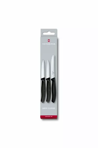 6.3 Black Knife Set, 3 Pieces
