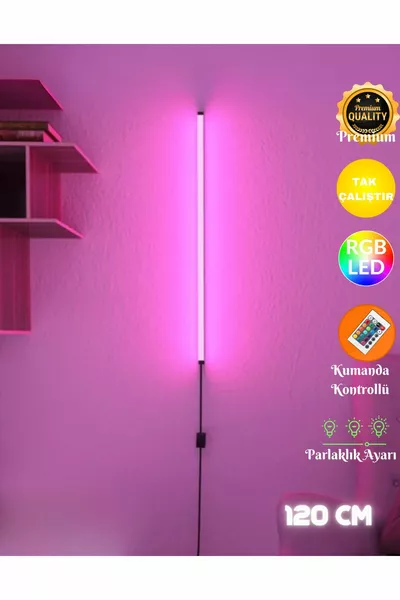 LED аплик за ъгъл с дистанционно управление, RGB светлина, нощна лампа, с дистанционно, см