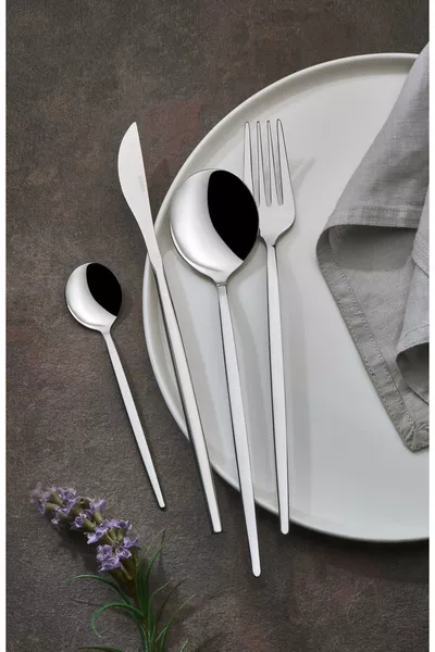 Set di Posate Mokka dal Design Moderno in Acciaio Inossidabile