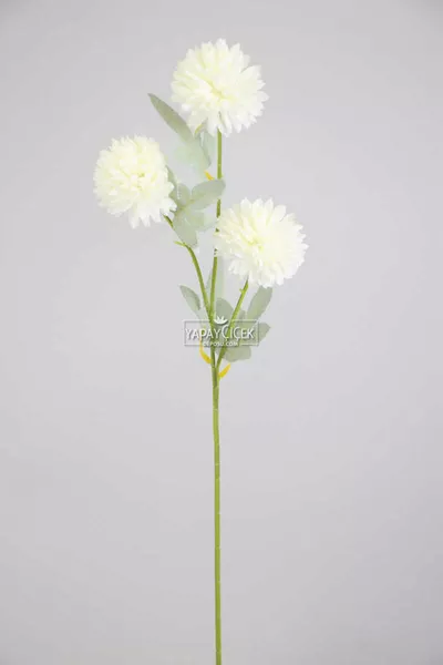 Изкуствени цветя 3 броя топ карамфил, бял