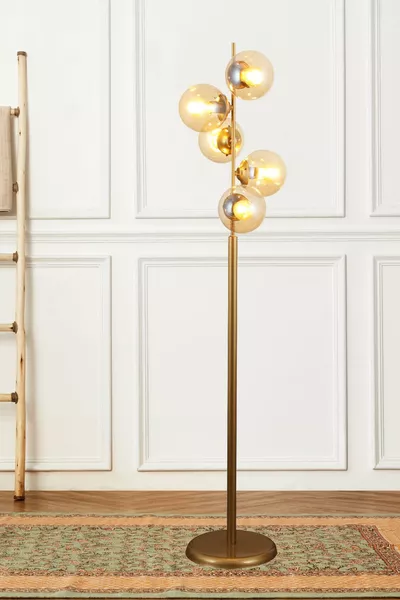 Модена 5 ли Носталгичен лампион с бал стъкло Модерен, за хол, спалня, дневна